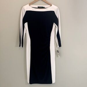 NWT! Ralph Lauren Navy and White Dress Sz 10